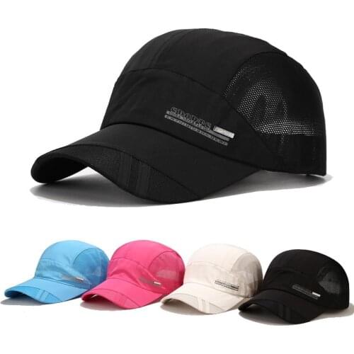 2021 Fashion Mens Summer Outdoor Sport Baseball Hat Sun Hat Running Visor Cap Hot Popular New Cool Quick Dry Mesh Cap 6 Colors