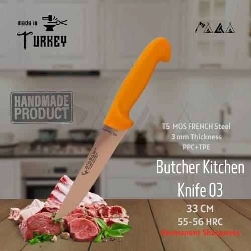ATASAN Gold Series Butcher Kitchen Knife 03 Steak Meat Handmade High Quality Professional Stainless Steel Chefs Knives 2021