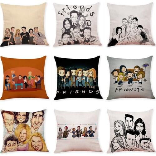 Cushion Cover Funny Quote Decorative Black Pillow Case Polyester Square Throw Pillows Cases Friends TV Show Home Decor 45*45cm