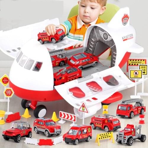 Childrens Toys Large Size Inertia Plane Music Story Toy Early Education Puzzle Story Aircraft Passenger Storage Car Kid Gifts