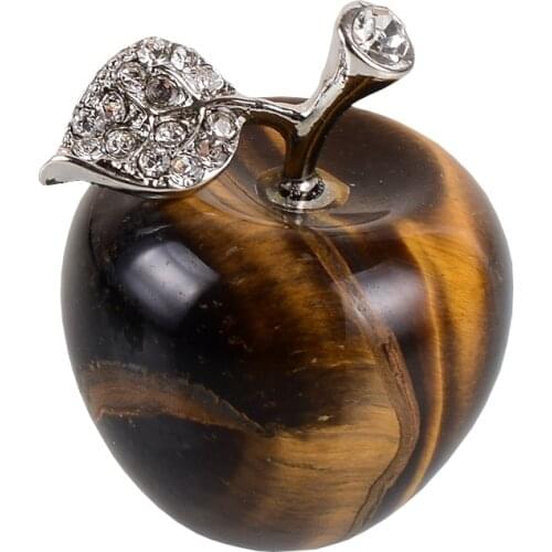 Gemstone Apple Mini Figurines Original Tiger Eye Fashion Chakra Stone Crystal Mineral Wedding Favor Gift Home Decor Accessories