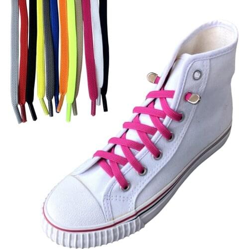 Elastic Shoe Laces Buckle Flat Shoelaces for Adults and Kids No Tie Need Various Colors