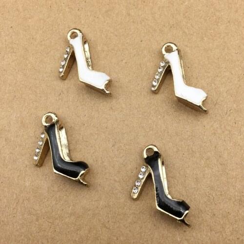 MRHUANG 10pcs/pack 12*20mm High SHoes enamel Charms Connector fit Necklace bracelet DIY Fashion Jewelry Accessory