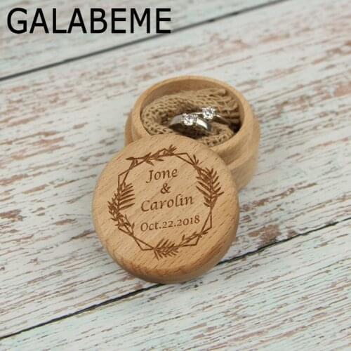 Galabeme Personalized Rustic Wedding Ring Bearer Box Custom Names and Date Engrave Wood Wedding Ring Box wedding decoration