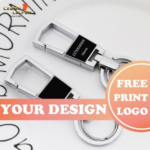 Custom metal keychain fashion personalized couple gift car key ring key chain engraved text logo name OEM Dropshipping