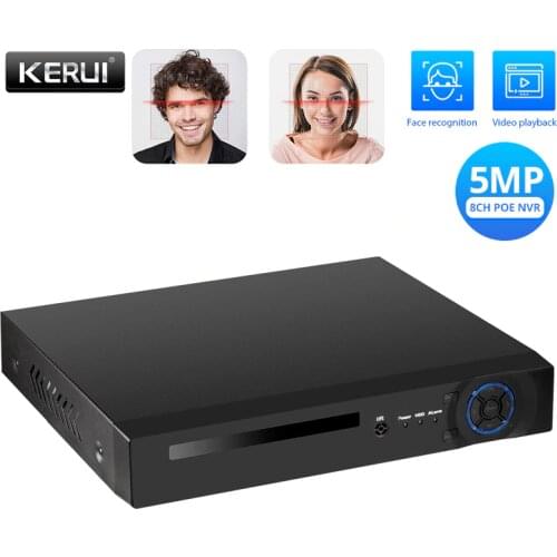 KERUI H.265 8CH 5MP NVR POE 8 Channel Surveillance Video Recorder Security Camera System CCTV Face Detection/Record
