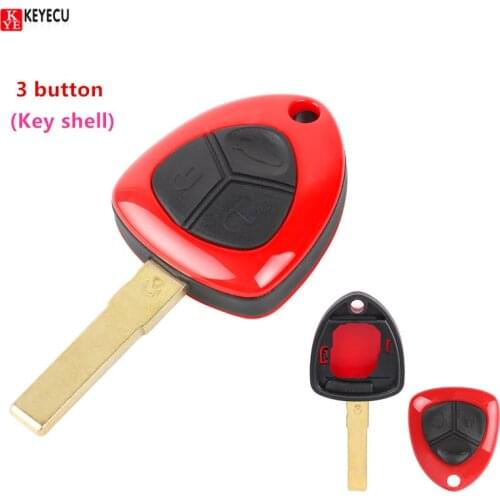 KEYECU Replacement Shell Remote Key Case Cover Fob 3 Button for Ferrari 458 Italia 2010-2014,FF 2011-2014,599 GTB,California