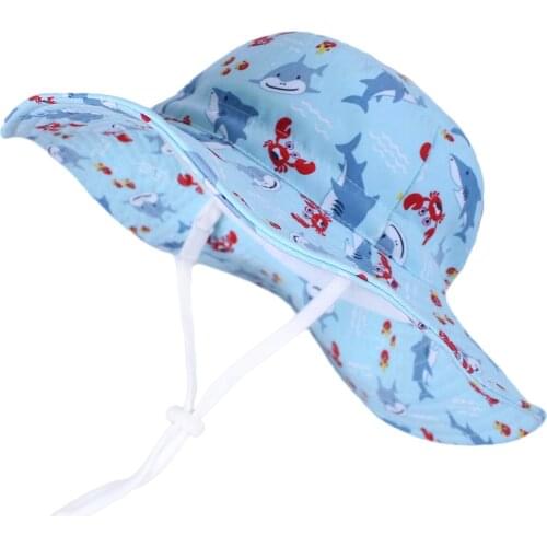 Connectyle Boys Kids Summer Bucket Sun Hats Adjustable Cute Cartoon Pattern Large Brim UPF 50+ Sun Protection Hat