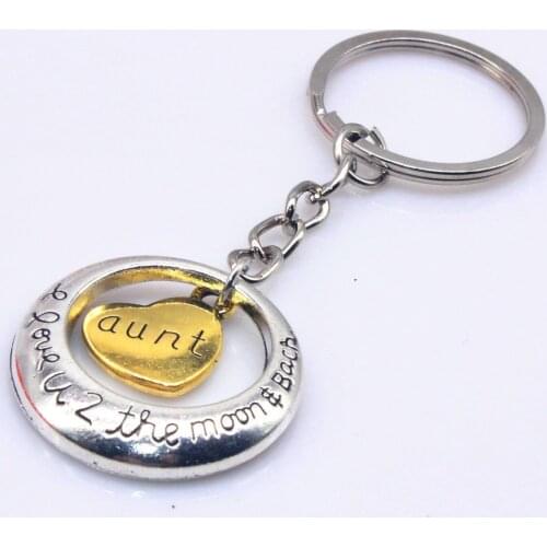 Fashion Hot Selling European and American Simple Keychain Family Holiday Valentines Day Gift Love Moon Key Pendant Custom Gift