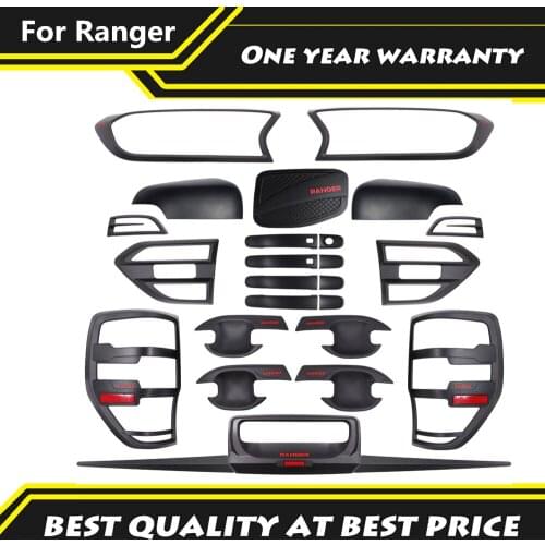 Matte Black Auto Body Parts Fit For 2019 2020 Ford Ranger T8 MK3 Handle Covers Exterior Door Handles Protection Cover Accessori