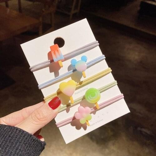 Lovely Sweet Colored Ice Cream Hair Band Korean Style Hair Rope Hot Selling Hair Rings Fashion Hair Accessory Girls Women Gifts
