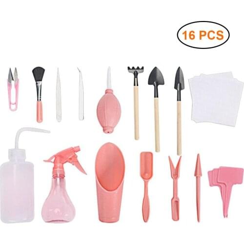 16PCS Mini Gardening Tool Set Succulent Plants DIY Tools Garden Planting Tool Kit Garden Tool Accessories