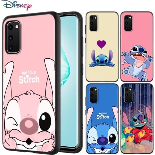 Black Cover Cute Lilo Stitch For Samsung Galaxy A01 A11 A12 A21 A21S A31 A41 A42 A51 A71 A32 A52 A72 A02S Soft Phone Case