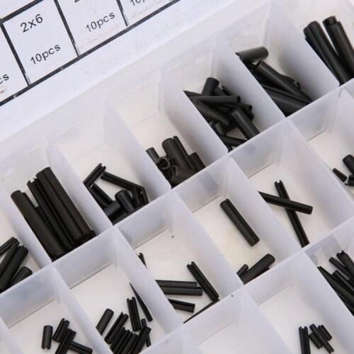 240Pcs Elastic Cylindrical Cotter Pins Carbon Steel Hollow Positioning Pin Fastener Auxiliary Parts 1.5-5 Assortment Kit