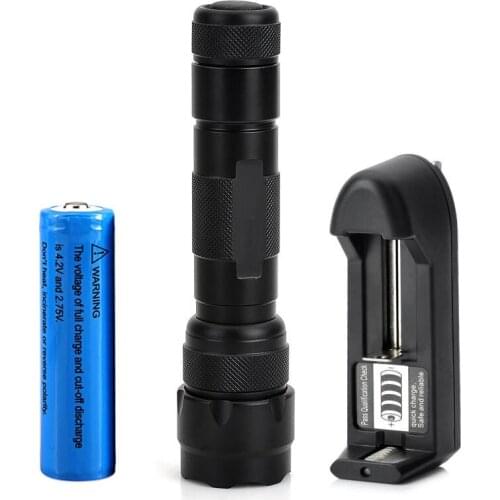 WF 502B 18650 Flashlight set 3-Mode 1000lm White Light LED Flashlight Torch T6 LED Lamp Torchlight Lantern w/ Battery + Charger