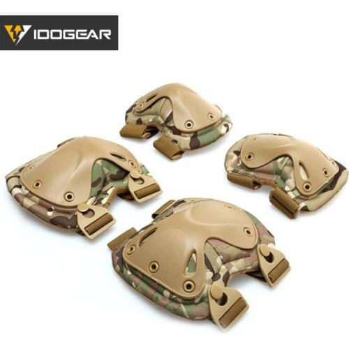 IDOGEAR Tactical Knee Pads & Elbow Pads Set Knee Protector Airsoft Hunting Knee Elbow Protector 6914