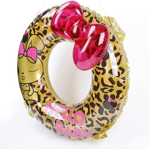 Inflatable Swimming Circle Air Mattress Leopard cute Float Seat Boat Tube Ring Rubber Swim Swimming Pool Toys Ring Portable