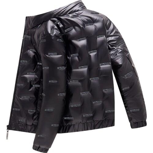 New Korean Winter Down Cotton Jacket MenS Thickened Stand Collar Jacket Bright Leisure Time Short Windproof Winter Jacket Coat