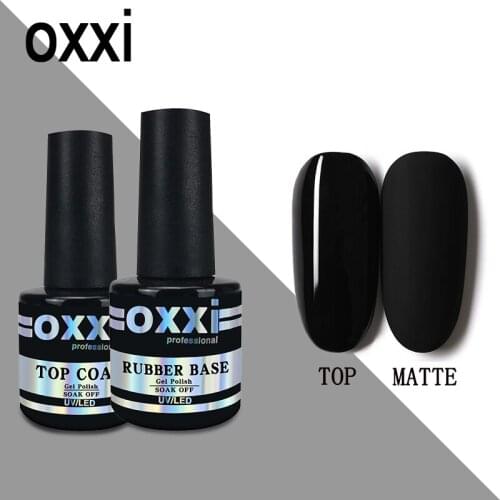 Oxxi Latest 8ml Nail Rubber Base Coat Semi Permanant UV Gel Varnishes Primer for Nails Matte Top Coat Nail Art Base Top Gellak