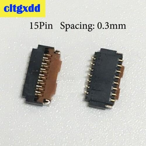 2pcs 15PIN FPC Connector socket FFC 0.3MM Pitch Clamshell Bottom Contact Type 15 PIN FPC FFC Flat Cable Connector