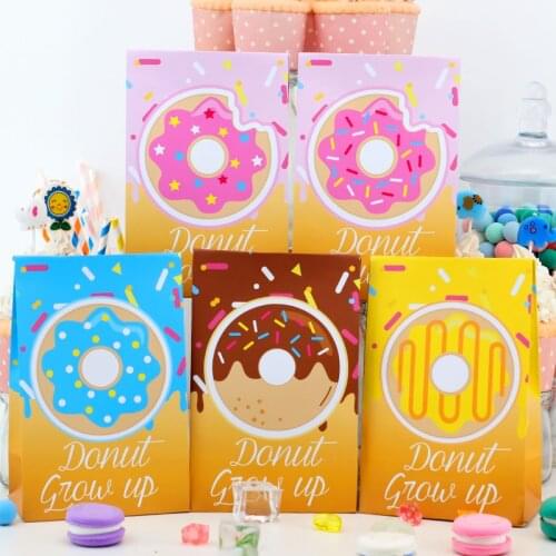 Donut Party Birthday Donut Growth Happy Birthday Candy Box Cake Head Party Like Bags Decorated with Banner Donut Walls