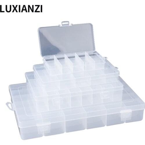 LUXIANZI Transparent Plastic Box Mobile Phone Small Screw Electronic Parts Hardware Organizing Tool Dustproof Storage Box