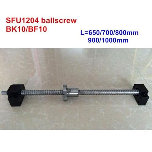 SFU1204 ballscrew 650 700mm 800mm 900mm 1000mm + BK10/BF10 RM1204 CNC