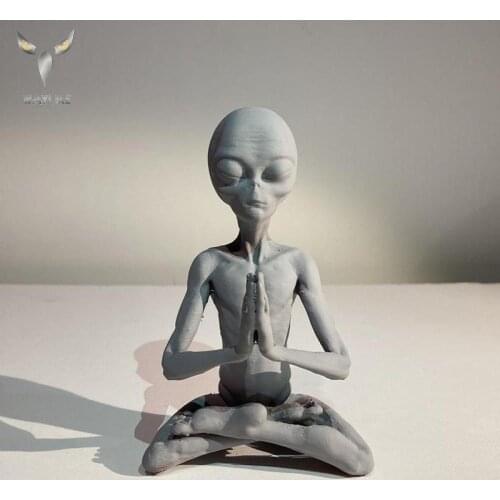 Space Alien Statue Halloween Prop Martians Skeleton Decompression Gifts Skull Model Body Figure Toy Garden Figurine