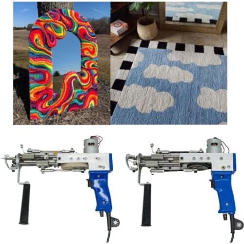 69HF 110V 9-21 Mm Cut /Loop Carpet Weaving Machine, 12-22 Steps/sec Cut Pile Flocking Knitting Machine for Carpet