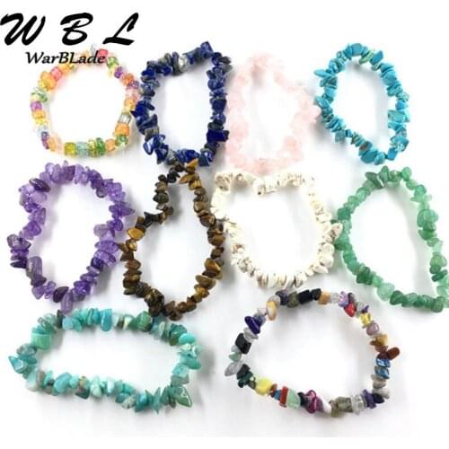 WarBLade Natural Stone Bracelet Chip beads Nuggets 10pcs Amazon Crystal Coral Quartz Beads Bracelets Bangles For Women Jewelry