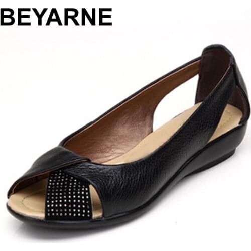 Plus size(35-43)New 2020 summer shoes women genuine leather casual wedges shoes sandals womens pumps women sandals for women