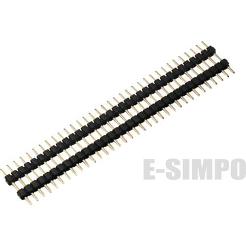 100pcs 2.0mm Pin Header,1/2X40P,L17.6mm,Straight,Board Spacer, single/double row double plastic, Gold-plated