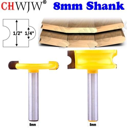 2pc 8mm Shank 1/4" Dia. Canoe Flute and Bead Canoe Joint Router Bit cutter woodworking bits wood milling cutter