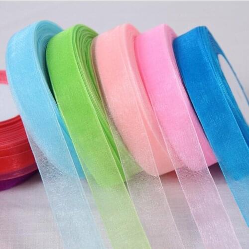 5Pcs/Lot 20mm Width 45Meters/Pcs Chiffon Ribbon Wire Wedding Party Home Decoration Gift New Year Christmas DIY Material Supplies