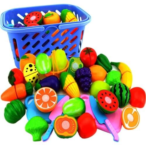 8 Pcs/Set Pretend Play Plastic Fruit Vegetable Cutting Food Toy Kitchen Food Pretend Play For Children