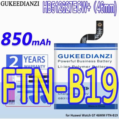 High Capacity GUKEEDIANZI Battery HB512627ECW+ 46mm 850mAh for Huawei Watch GT 46mm FTN-B19