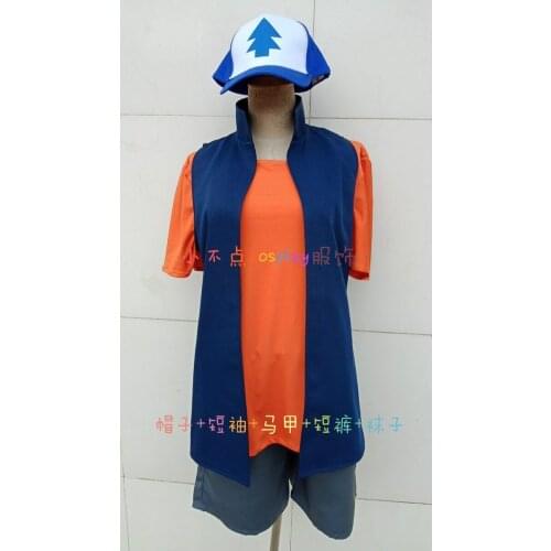 Amine Dipper Halloween Costumes Cosplay Full Set Include Hat And Socks Custom Made