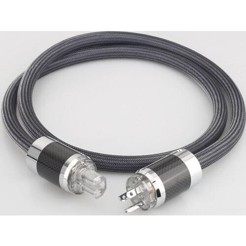 Audiocrast P101 DW15 Hi-End OFC power cable with Carbon fiber Rhodium plated AC US power plug audio power cord cable