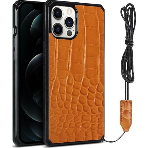 Phone Cases For iPhone 12 Mini / iphone12/ 12pro/ 12 pro max Back Cover Crocodile pattern Flip Leather Coque lanyard Accessory