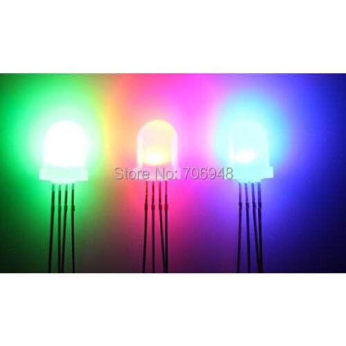Diffused round 8mm rgb led diode light beads common anode/cathode