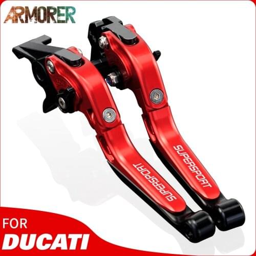 For Ducati Supersport super sport CNC Motorcycle Extendable Adjustable Folding Extensible Brake Clutch Levers 2017 2018 2019