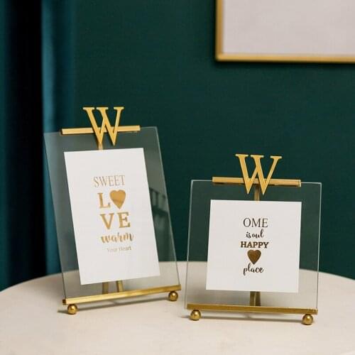 European retro Wedding Photo Studio 6 "7" table top wooden photo frame dry flower specimen glass clip photo frame wholesale