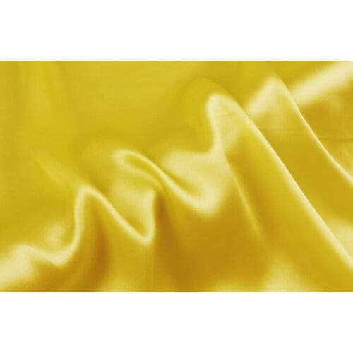 Howmay 100% pure silk fabric satin 16.5m/m 114cm 45" light yellow 10# color for scarf womens dress bedding sheet pillowcase
