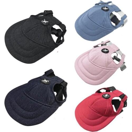 Dog Sunshade Cap Breathable With Ear Holes / Mesh Sun Hat / Beach Baseball Cap Canvas Hat For Small Puppy Summer Pet Products