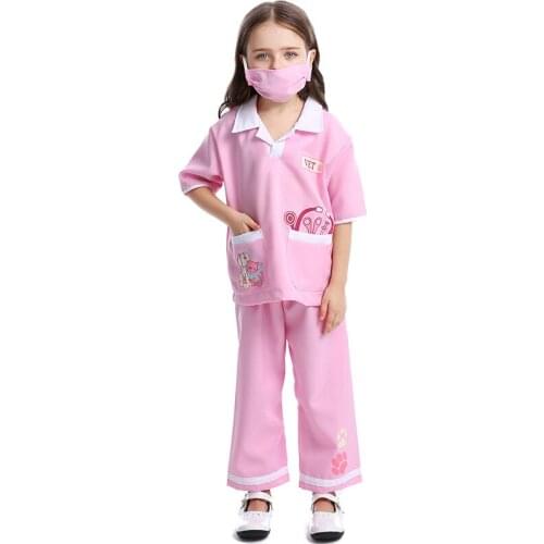 Halloween Costume Cute children veterinary costume two colors optional children role play medical staff Costume