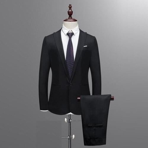 Spring and autumn Suit male high-end custom business blazers Two-piece / Slim large size multi-color boutique suit for Men