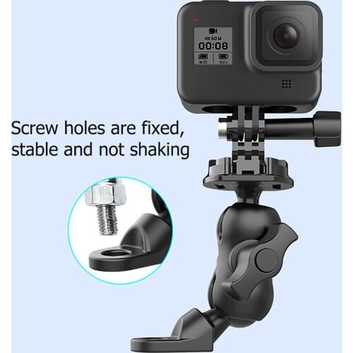 Motorcycle Rear Mirror Screw Fixing Bracket Metal Mount Bracket for Gopro Action Sports Camera Accessories 360 Degrees Rotation