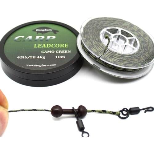 Carp Fishing Line Braided Leadcore Hooklink Carp Rig Wire Lead Core Camouflage Green Hooklink for Hair Rigs Carp Fishing Tackle