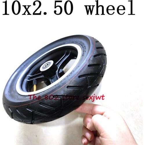 Lightning Delivery 10x2.50 Tire Inner Tube with Alloy Rim for Electric Scooter Balance Drive Bicycle Tyre