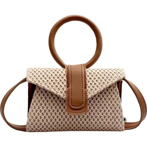 Fashion Straw small bag women 2020 new foreign style girl ring handbag fairy wild woven shoulder messenger bag